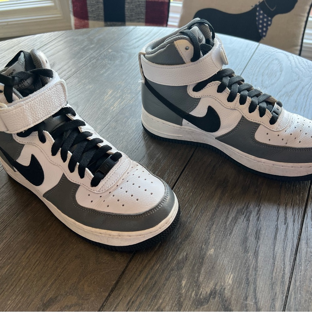 Nike Air Force 1 High Custom in Gray/Black/White size W 8.5